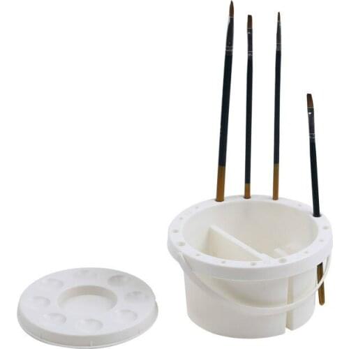 Artist Portable Multifunction Paint Brush Basin with Palette Watercolor Acrylic Paint Wash Bucket Art Supplies
