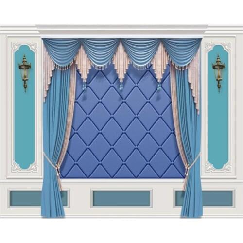 Beibehang Customized exquisite mural 3D three-dimensional European style curtain soft bag lace series home background wall