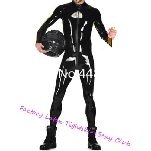 Nature Handmade Latex Zentai Suit Latex Rubber Mens Catsuit Sexy Bodysuit With Front Zip (No Sock) for Males