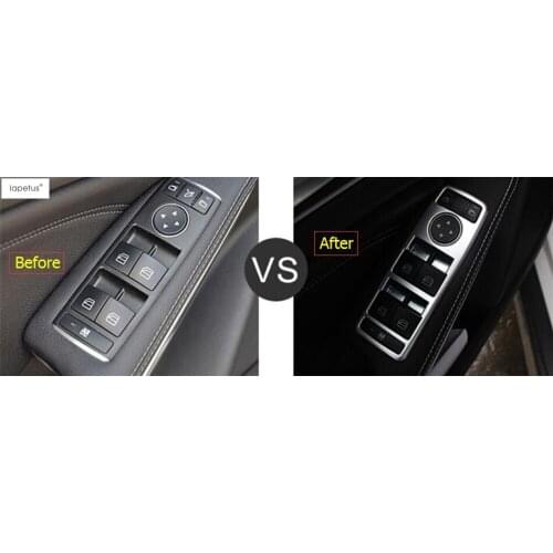 Lapetus Matte / Carbon Fiber Look Interior For Mercedes Benz CLA GLA X156 200 220 2015- 2019 Car Window Switch Panel Cover Trim