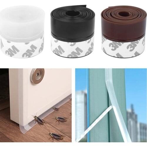 5m Door Bottom Strip Self Adhesive Weather Stripping Silicone Sealing Tape Window Gaps Draft Sealing Tape Adhesive Strip