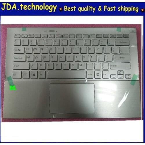 MEIARROW New/org Upper shell for Sony VAIO Pro 13 SVP13 SVP132 US Keyboard Palmrest upper cover Touchpad Backlit Silver