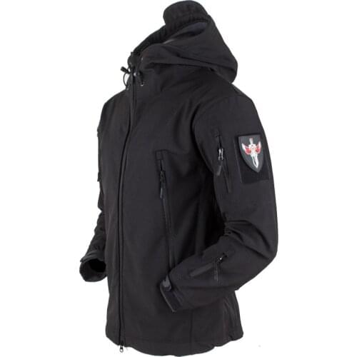 Autumn winter waterproof tactical windbreaker men special forces outdoor hiking ride soft shell windproof warm fleece hoody coat