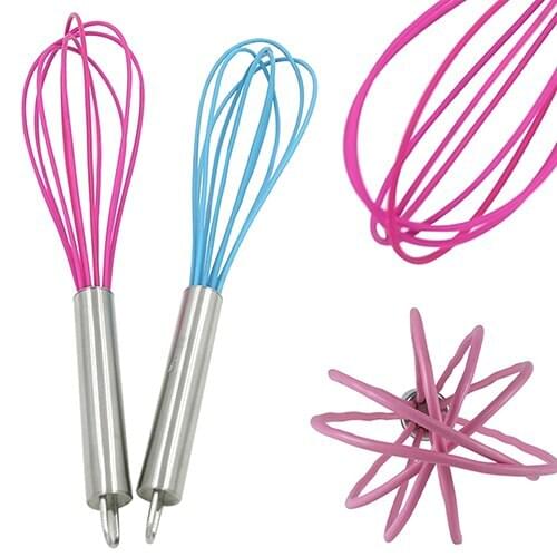Useful Home Kitchen Tool Silicone Stainless Steel Whisk Mixer Egg Beater Tool