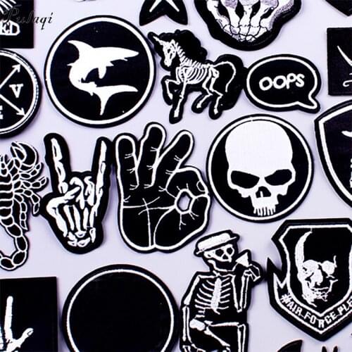 Pulaqi Stripe Rock Patch Band DIY Embroidered Patches for Clothes Patch Iron On Patches Clothing Punk Badges For Clothes Sticker