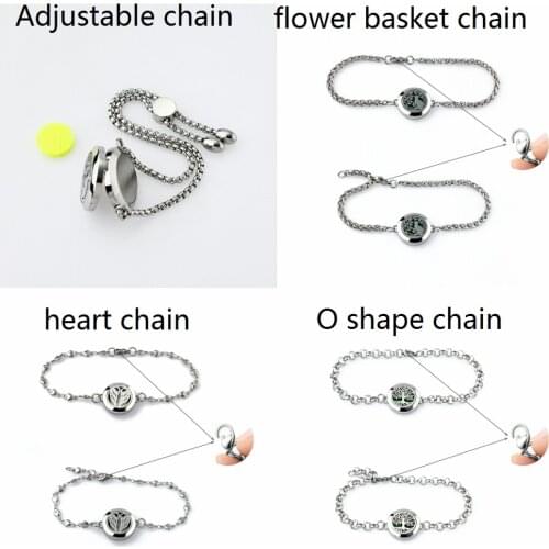Adjustable Stainless Steel Chain Diffuser Bracelet 20mm Magnet Perfume Essential Oil Aroma Locket Free 10pads Kids Women Gift