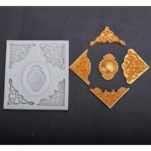 European retro embossed decorative shape silicone cake mold DIY fondant dry Pez mold decoration ornaments mold