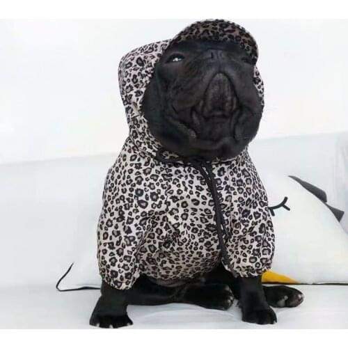 French Bulldog Leopard Sun-proof Clothing Dog Waterproof Jacket Raincoat For Small Medium Dogs Pug Chihuahua Coat Clothes XQC19