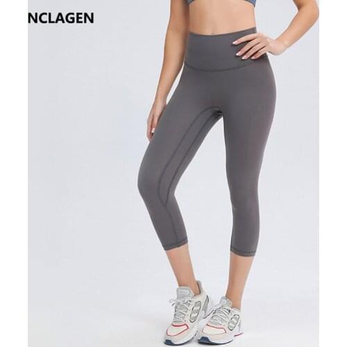 NCLAGEN Sport Leggings Women High Waist Pocket Fitness Yoga Pants NO Camel Toe Squat Proof Running Gym Tights Workout Capris