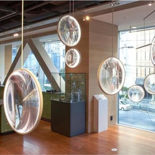 New Style LED Pendant lights Round Glass Hotel Hall Living room Pendant lamp Restaurant Coffee Shop Hanglamp Special Loft Lamp