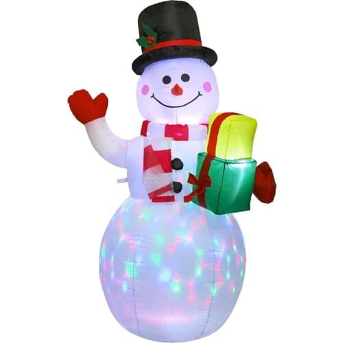 LED 150cm Illuminated Inflatable Snowman Air Pump Inflatable Toys Indoor Outdoor Holiday Christmas New Year Party Ornament Deco