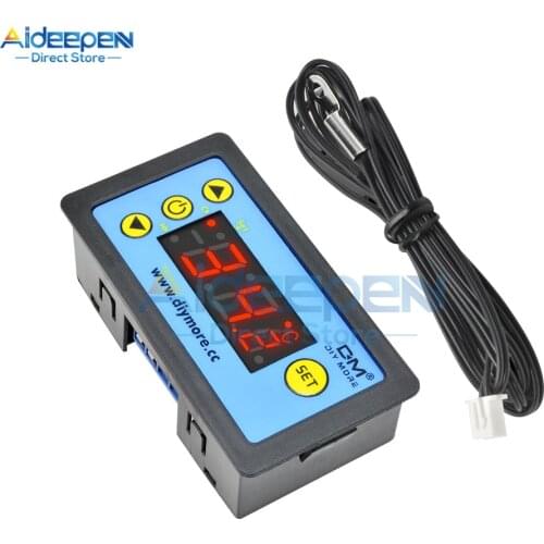 W3231 LED Single/Dual Display Digital Thermostat DC 12/24V AC 110-220V Temperature Controller With NTC Sensor Probe For Aquarium