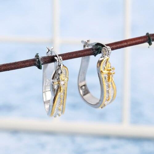 925 Sterling Silver 2021 Hot Sale Twisted Hoop Earrings Female Charm Fashion Retro French Luxury Romantic gold earrings gift