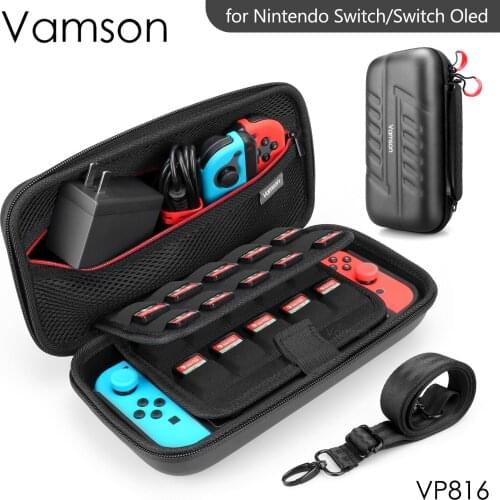 Vamson for Nintendo Switch Waterproof Travel Carrying Protective Storage Bag with 30 Card Slots for Nintendo Switch Case VP816