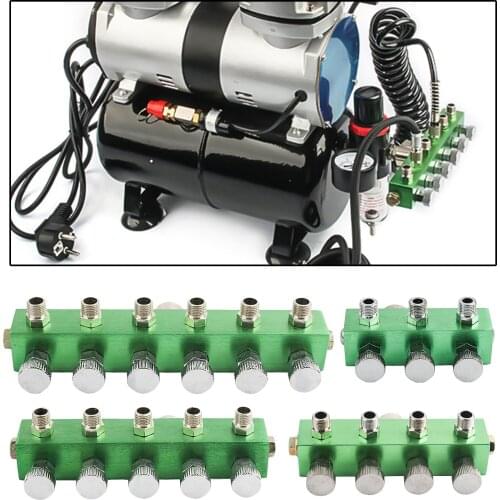 Airbrush Air Hose Splitter and Regulated Metering Airbrush Manifold 1/4" BSP Female Air Inlet 1/8" BSP Male Air Outlets