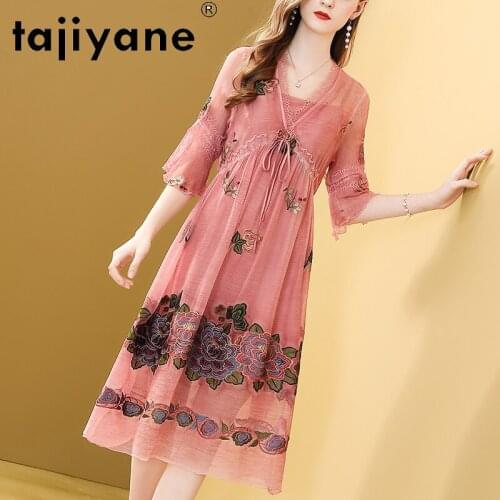 Women for Dresses 100% Silk Summer Dress Womens Clothing Sexy Dress Real Silk Woman Dresses Kobieta Sukienka TN2558