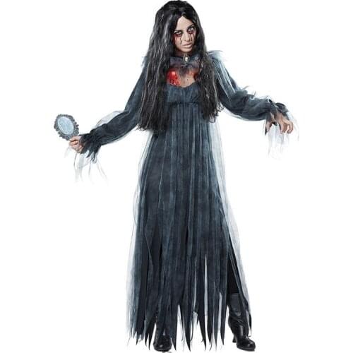 Cosplay Halloween Women Death Hell Witch Devil Vampire Uniform Long Dress Party Cosplay Day of The Dead Opera Costume C72C75