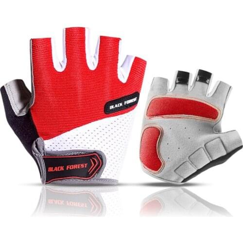 1 Pair Cycling Anti Slip Half-Finger Sun Protection Cycling Gloves Outdoor Sport Breathable Mesh Fabric Sport Bicycle Gloves
