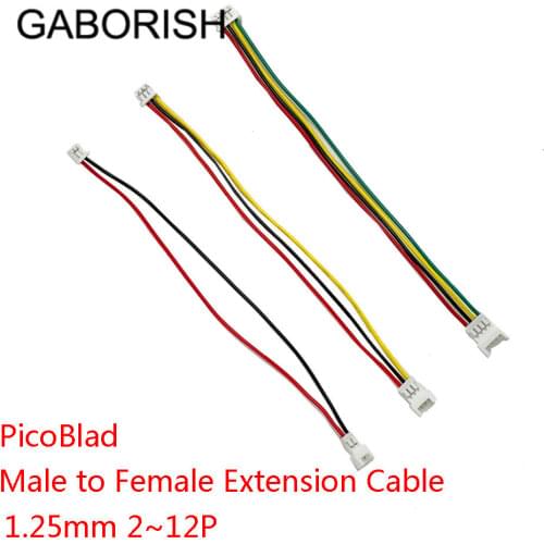 10pcs 1.25mm PicoBlade2 3 4 Pin Male to Female Housing Connector 1.25mm Extension wire JST 1.25mm