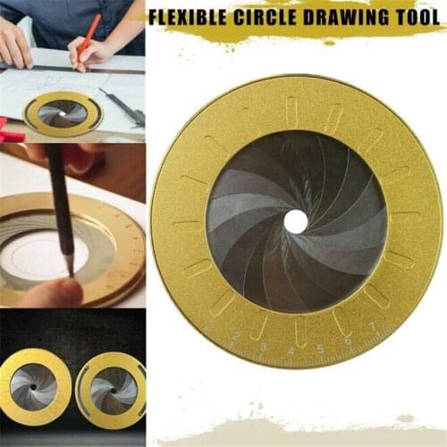 Yellow Drawing Ruler Adjustable Measurement Stainless Steel Circle Drafting Tools Creative School Office Stationery Supplies