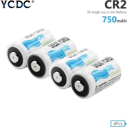 4Pcs 750mAh CR2 Digital Camera Photographic Device LED Flashlight Battery CR15H270 DLCR2 ELCR2 3V Lithium Battery