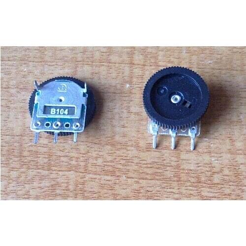 50PCS/LOT 3 feet | B104 100 k single league gear potentiometer dial potentiometer (size: 16 * 2 mm)