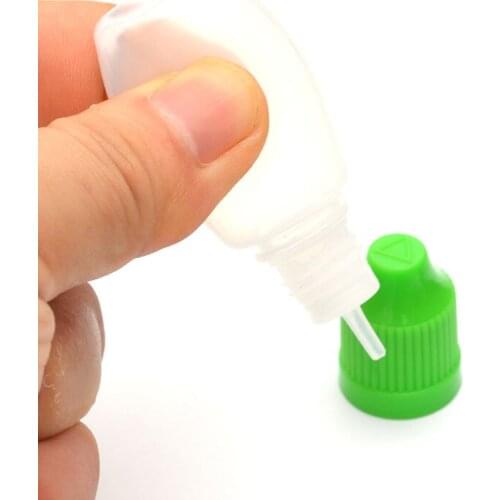 50pcs Refillable Empty Soft PE Plastic Dropper Bottle With Childproof Cap 10ml Essential Oil Perfume Liquid Needle Vial