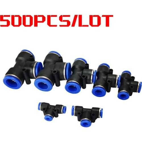 500PCS PE Type Plastic Hose Quick Couplings 4 to 12mm Pneumatic Air Fitting Pipe Gas Connectors Direct thrust