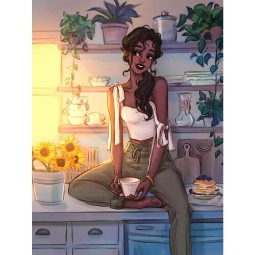 Disney 5D DIY Diamond Painting Princess Modern Life Photo Full of Round Diamond Embroidery Exquisite Simple Home Decoration