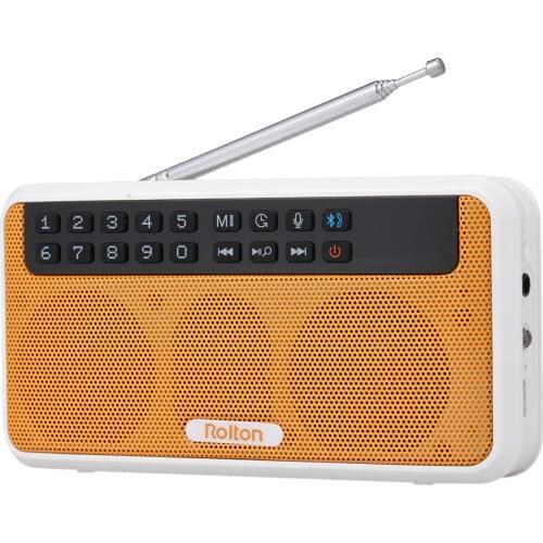 Rolton E500 Wireless Bluetooth Speaker 6W HiFi Stereo Music Player Portable Digital FM Radio Flashlight Mic Hands-free Record TF