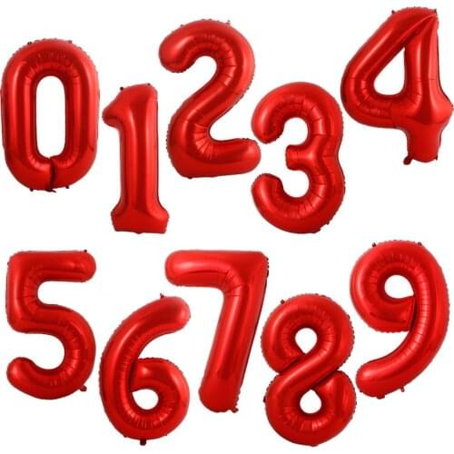 40 inch Big Foil Birthday Red Purple Balloons Air Helium Number Balloon Figures Happy Birthday Party Wedding Decoration Balon