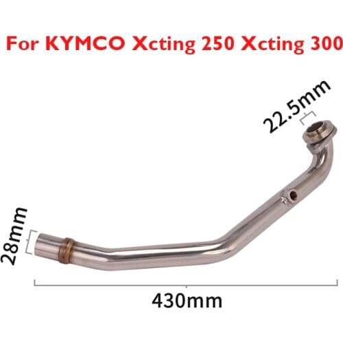 Slip on Motorcycle Exhaust System Header Connection Link Tube Stainless Steel Pipe Tube for KYMCO Xcting 250 Xcting 300