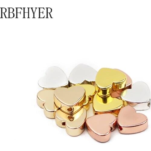 Hematite Natural Stone Magnetite Gold Silvers Peach heart Loose Beads 6mm Diy Jewelry bracelets Making Accessories Wholesale