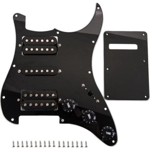 Black Wired Plate Pickguard Humbuckers for Hsh Guitar