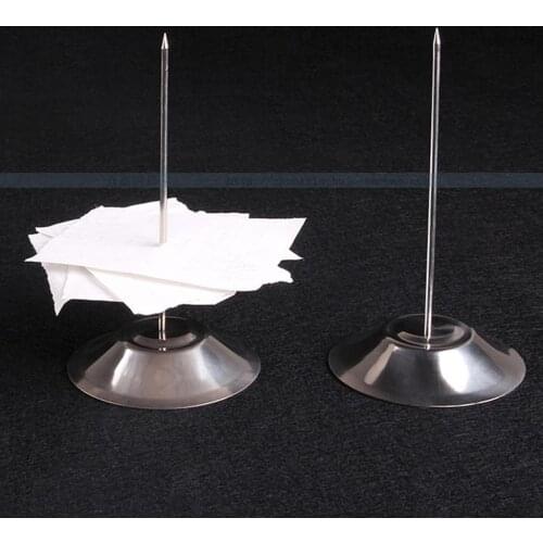 Stainless Steel Receipt Check Spindle Note Order Holder Portable Bill Fork Tableware Tool