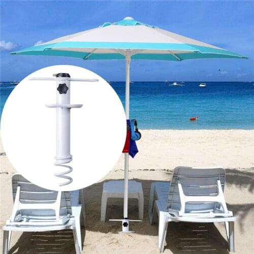 Parasol Bracket Portable Easy Install Umbrella Holder Manual Sand Auger Patio Beach Sand Fixed Garden Swimming Pool Accessories