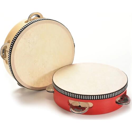 Dia 15cm Hand Held Tambourine Drum Bell Metal Jingles Percussion Musical Toy For KTV Party Kids Games