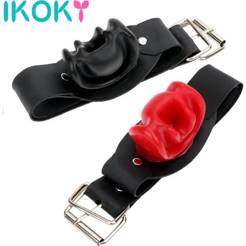 IKOKY Erotic Bondage Mouth Gag Sex Toys For Women Female Couples Games Machine Oral Ball Dilator Slave Cosplay Machine Sex Shop