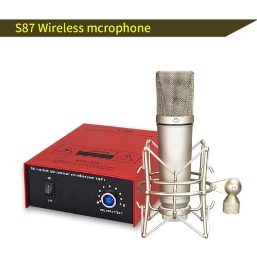 Large Diaphragm Condenser Microphone S87 Cardioid Condenser Mic with Electric Tube for Vocals Karaoke Studio Recording Gaming