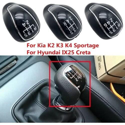 5/6 Speed PU Leather Gear Shift Knob Lever Shifter Handball for Kia K2 K3 K4 Sportage Hyundai IX25 Forte Creta 2012-2015 2016