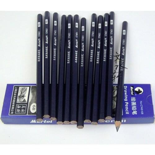 Maries 10/12Pcs Sketch Drawing Pencil Set Professional Wood Graphite Pencils For School 2H-14B Charcoal Art Pencils Simple