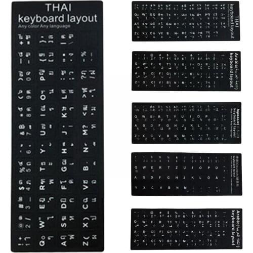 1pcs Spanish Russian Arabic French German Hebrew Italian Language Waterproof Standard Keyboard German Stickers Computer Kor A6W2
