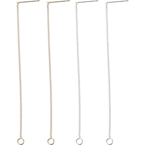 ANGELADY 1Pair DIY Ear Wire Thread With Jump Ring 3.5" Dangle Earring Connectors Jewelry Making