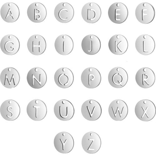10Pcs/lot Stainless Steel 12MM Alphabet Letters Charms for Jewelry Making Diy Hand Made Accessories Wholesale