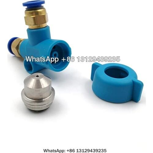 Blue Plastic Two-fluid Air Atomizing Nozzle,Blue Plastic Air-water Mixing Atomizing Spray Nozzle,Plastic Atomizing Nozzle