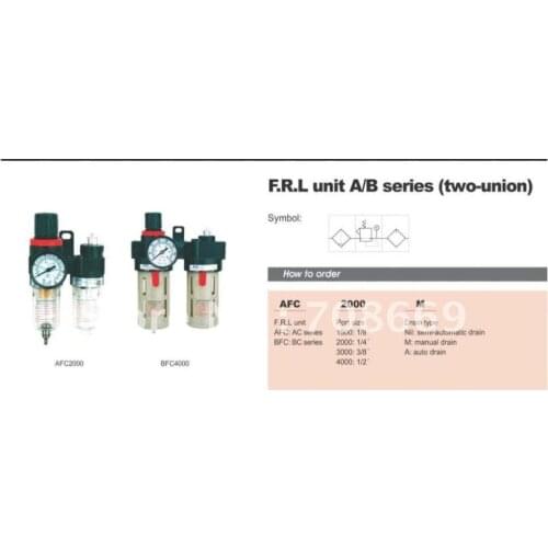 AirTAC Type 1/4" BSPT Air Regulator Filter Lubricator with Gauge 1000 L/min BFC2000