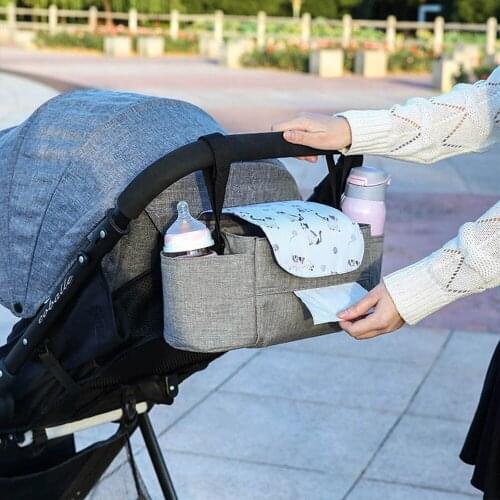 Baby Stroller Bag Mummy Bag Baby Stroller Accessories Kids Car Prams Pushchair Universal Cartoon Bottle Holder Hanging Bag Big
