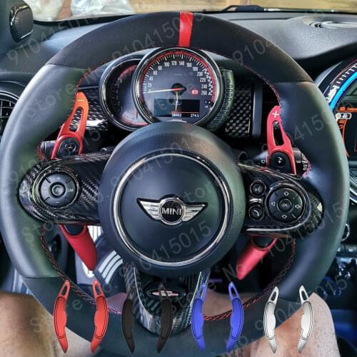 2PCS For MINI F56 F54 F55 F57 F60 Countryman Car Steering Wheel Shift Paddle Extension Cover Cooper S JCW Decoration Accessories