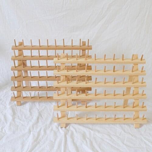 Thread Rack Foldable Wood Stand Holder 60-Spool Thread Rack Sewing Embroidery Storage Organizer Rack Sewing Storage Holder