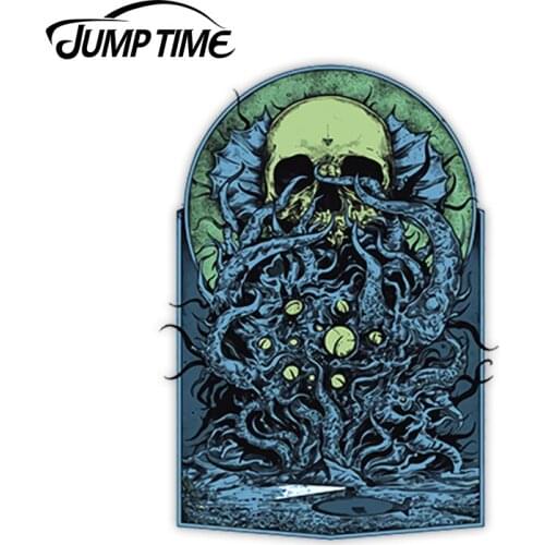 Jump Time 13 x 5.5cm For Ocean Skull Car Stickers Waterproof Scratch-proof Custom Printing Bumper Trunk Truck Windows Decal